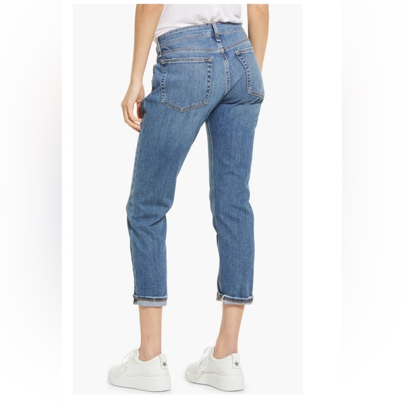 NWT SZ 25 Rag & Bone “Dre Slim Boyfriend” Cropped jeans in color ‘Julienne’ 🩵 - Picture 2 of 7